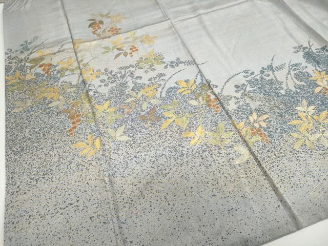平和屋着物●訪問着 南天文 萩シルエット 金彩 正絹 逸品 DABG2604ud
