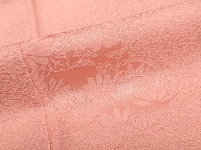 平和屋着物●上質な色無地 草花丸地紋 東雲色 正絹 逸品 DABG2609ud