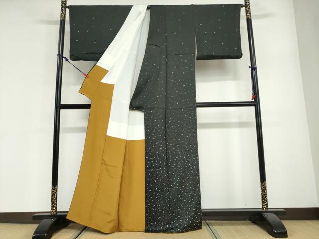 平和屋着物●訪問着 千代結び 黒地 正絹 逸品 DABG2615ud