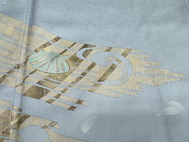 平和屋着物●訪問着 作家物 流水舞桜文 金彩 正絹 逸品 DABG2621ud