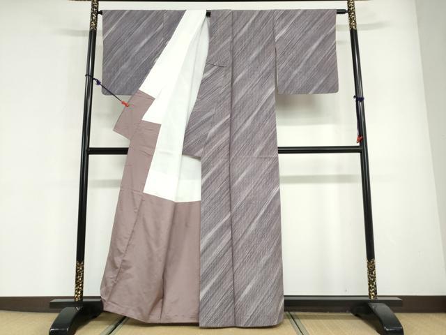 平和屋着物●上質な紬 絞り 霞文 正絹 逸品 DABG2622ud