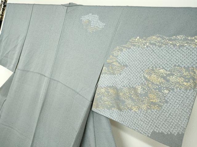 平和屋着物●訪問着 駒刺繍 道長鹿の子草花文 金彩 正絹 逸品 DABG2634ud
