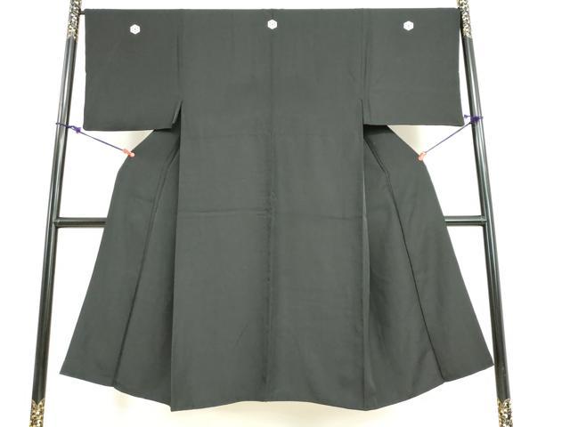 平和屋着物●男性 黒紋付 大丸扱い 正絹 逸品 DABG2643ud
