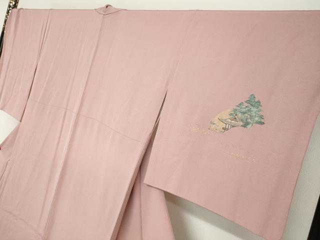 平和屋着物●訪問着 寿光織 地紙風景草花文 金糸 健勝苑扱い 正絹 逸品 DABG2648ud