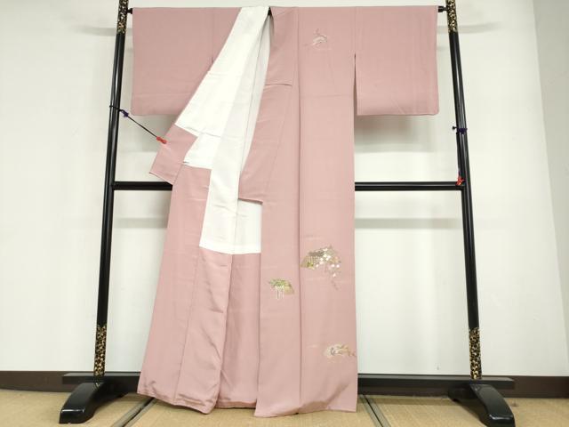 平和屋着物●訪問着 寿光織 地紙風景草花文 金糸 健勝苑扱い 正絹 逸品 DABG2648ud