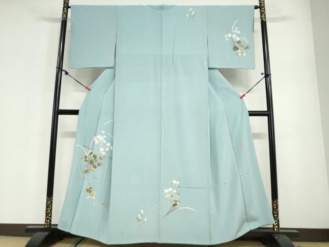 平和屋着物●訪問着 友禅 作家物 草花文 正絹 逸品 DABG2649ud