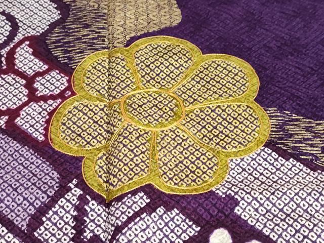 平和屋着物●豪華振袖 駒刺繍 総絞り 流水舞花文 金彩 正絹 逸品 DABG2651ud
