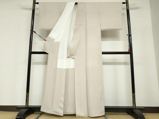 平和屋着物●上質な色無地 枝葉地紋 霞色 正絹 逸品 DABG2654ud