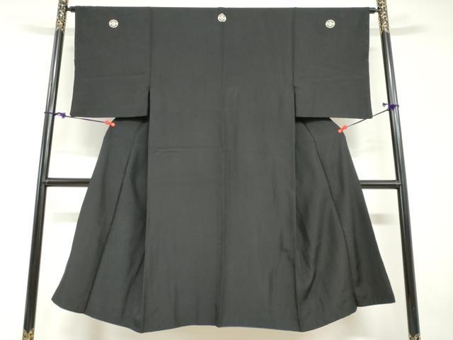 平和屋着物●男性 黒紋付 正絹 逸品 DABG2659ud