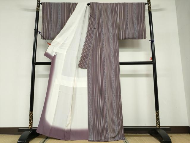 平和屋着物●上質な小紋 変わり縞 鈴乃屋扱い 正絹 逸品 DABG2660ud