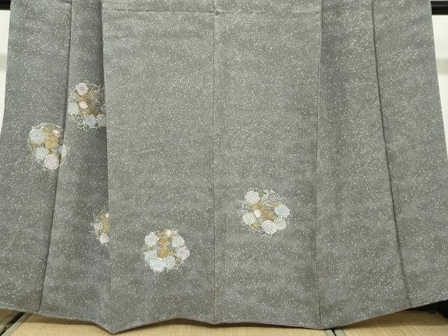 平和屋着物●中国三大刺繍 相良刺繍 訪問着 草花丸文 金彩 正絹 逸品 DABG2663ud