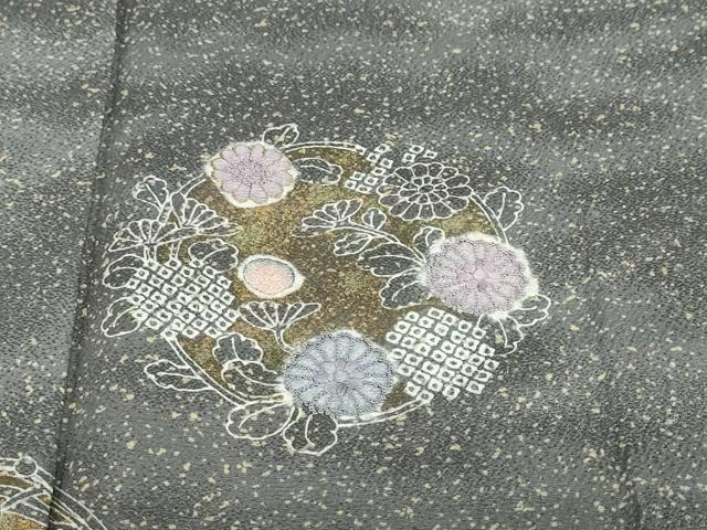 平和屋着物●中国三大刺繍 相良刺繍 訪問着 草花丸文 金彩 正絹 逸品 DABG2663ud