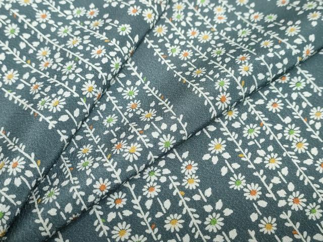 平和屋着物▽小紋 単衣 草花文 洗える着物 DABG2683ud