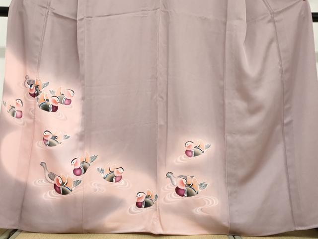 平和屋着物▽訪問着 単衣 手描き 流水鴛鴦文 暈し染め 正絹 逸品 未使用 DABG2690ud