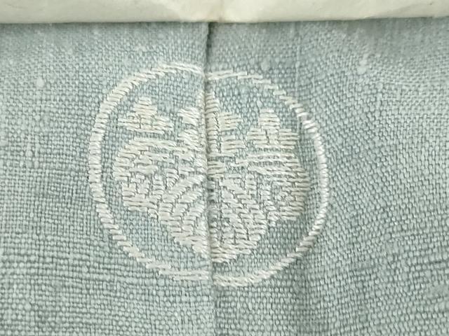 平和屋着物▽本場結城紬 重要無形文化財 単衣 湊鼠色 正絹 逸品 未使用 DABG2698ud