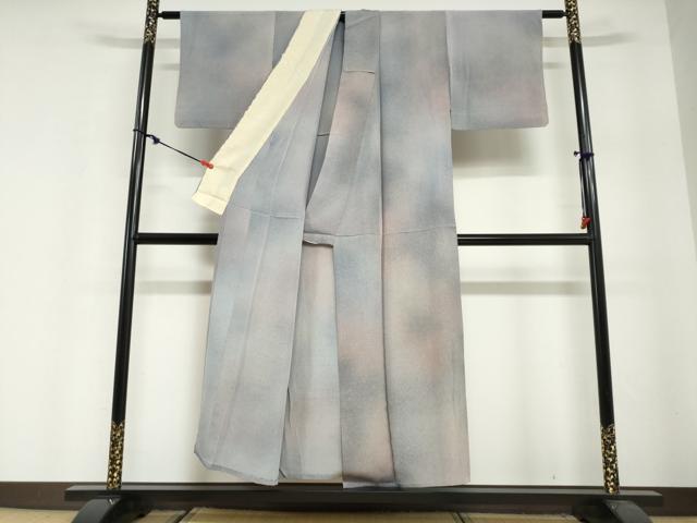 平和屋着物▽上質な小紋 単衣 霞文 正絹 逸品 DABG2703ud