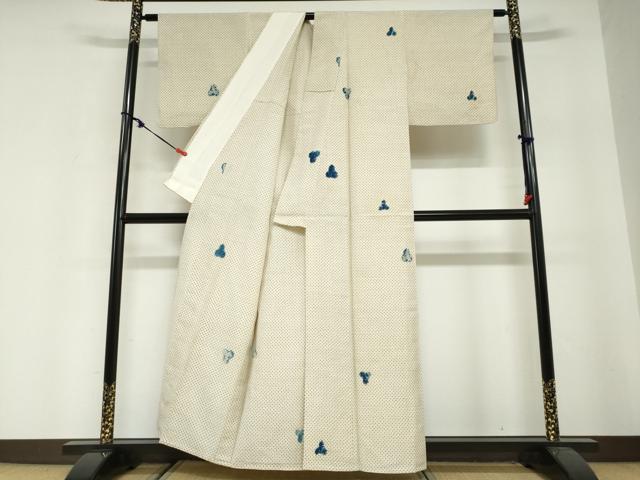 平和屋着物▽上質な紬 単衣 絞り 抽象文様 正絹 逸品 DABG2727ud