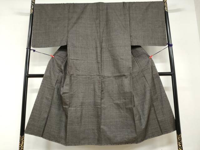 平和屋着物●男性 本場大島紬 アンサンブル 長羽織 格子 証紙付き 川畑郁雄作 正絹 逸品 未使用 DABG2738ud
