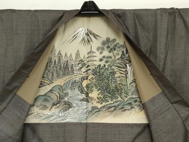 平和屋着物●男性 本場大島紬 アンサンブル 長羽織 100亀甲 総詰め 正絹 逸品 DABG2739ud