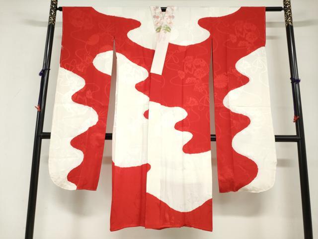 平和屋着物●豪華振袖・長襦袢(袷)セット 総絞り 花車文 金彩 半衿刺繍 正絹 逸品 未使用 DABG2741ud