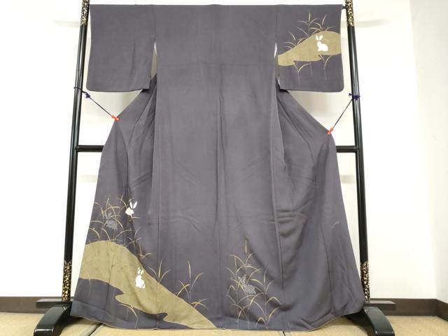 平和屋着物●ファッションデザイナー HIROKO KOSHINO コシノヒロコ 訪問着 絞り 兎 うさぎ 正絹 逸品 DABG2760ud