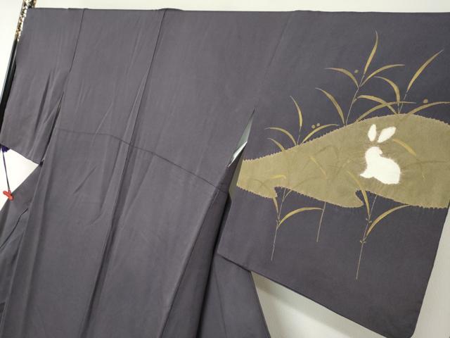 平和屋着物●ファッションデザイナー HIROKO KOSHINO コシノヒロコ 訪問着 絞り 兎 うさぎ 正絹 逸品 DABG2760ud