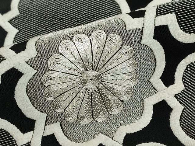 平和屋着物●豪華黒留袖 駒刺繍 舞花文 銀糸 正絹 逸品 DABG2795ud