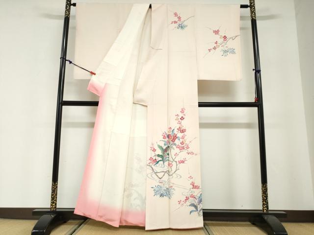 平和屋着物●訪問着 友禅 作家物 枝梅文 正絹 逸品 DABG2801ud