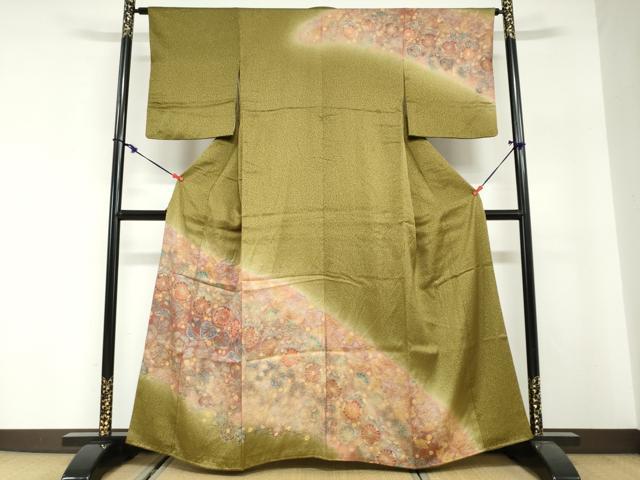 平和屋着物●訪問着 辻が花 暈し染め 正絹 逸品 DABG2802ud