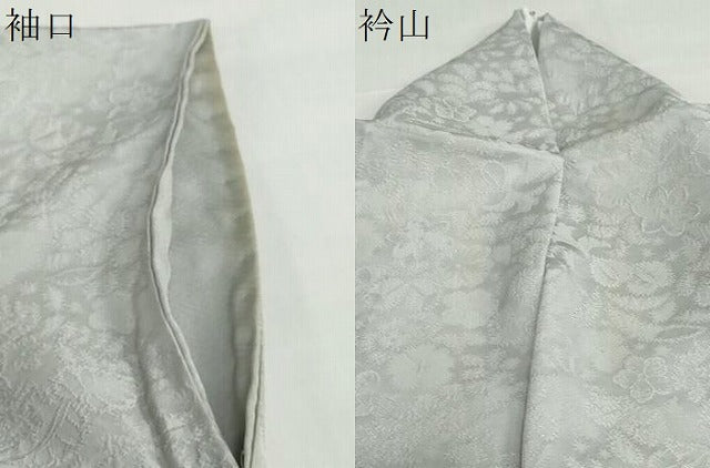 平和屋着物●上質な色無地 辻が花地紋 薄雲鼠色 さが美扱い 正絹 逸品 DABG2803ud