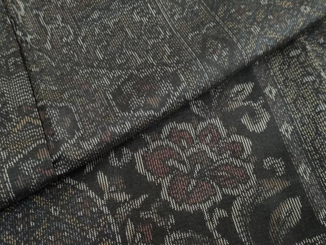 平和屋着物●上質な紬 洋花文 正絹 逸品 未使用 DABG2809ud