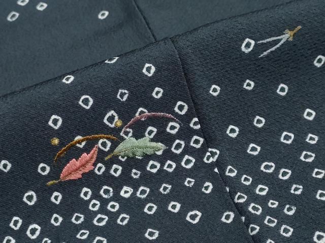 平和屋着物●訪問着 背抜き仕立て 絞り 刺繍 草花文 金糸 正絹 逸品 DABG2822ud