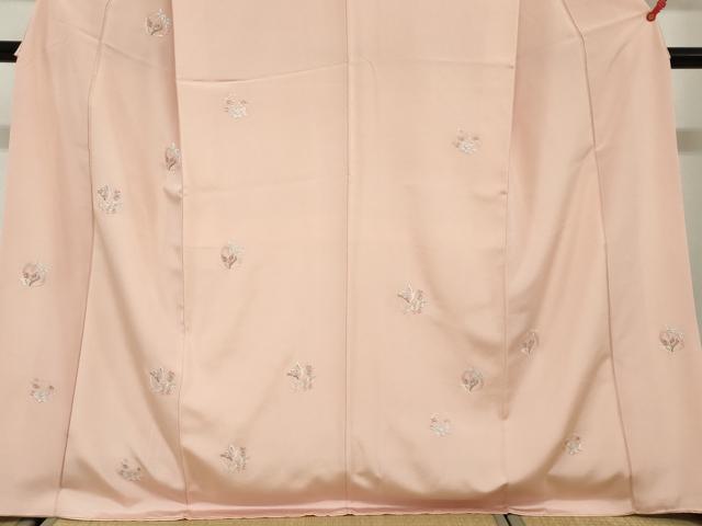 平和屋着物●訪問着 総刺繍 花蝶丸文 上代38万 反端付き 正絹 逸品 DABG2826ud
