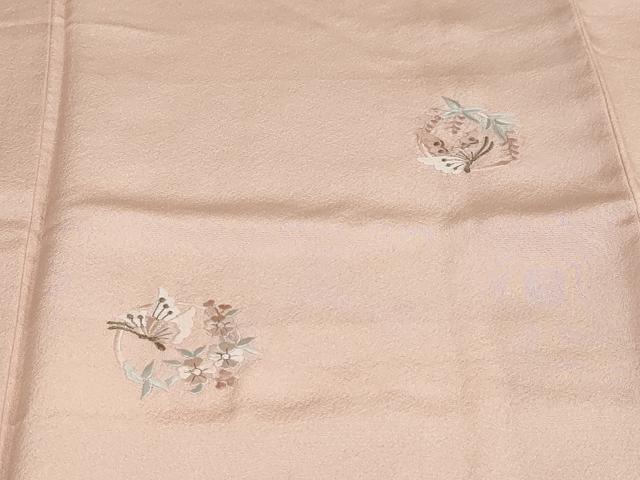 平和屋着物●訪問着 総刺繍 花蝶丸文 上代38万 反端付き 正絹 逸品 DABG2826ud