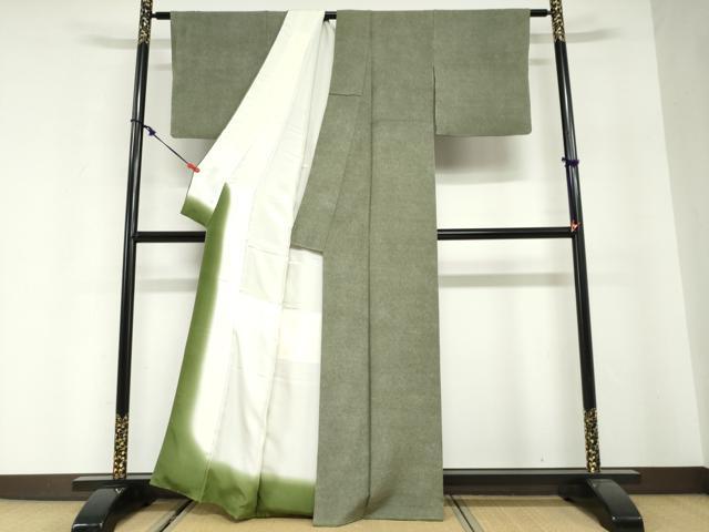平和屋着物●清水峯州 江戸小紋 鮫小紋柄 鬼しぼ縮緬 正絹 逸品 DABG2831ud