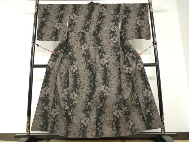 平和屋着物●本場大島紬 9マルキ 草花文 正絹 逸品 DABG2837ud