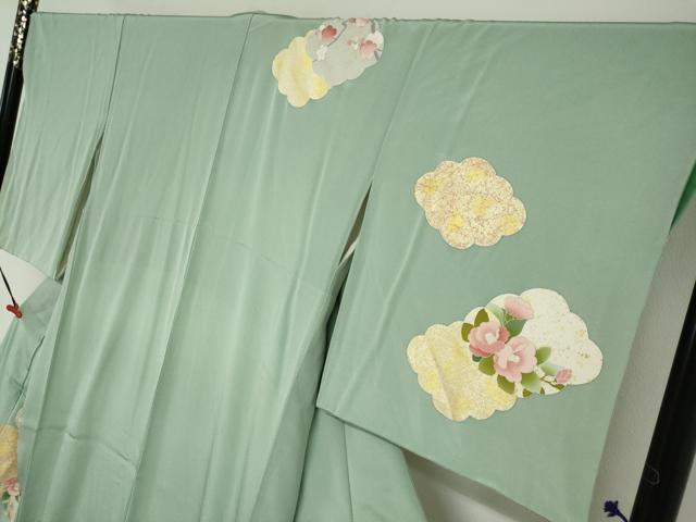 平和屋着物●訪問着 刺繍 雲取り草花文 金彩 正絹 逸品 DABG2838ud