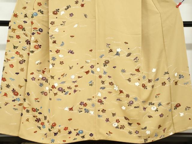 平和屋着物●訪問着 駒刺繍 草花文 鈴乃屋扱い 正絹 逸品 DABG2839ud