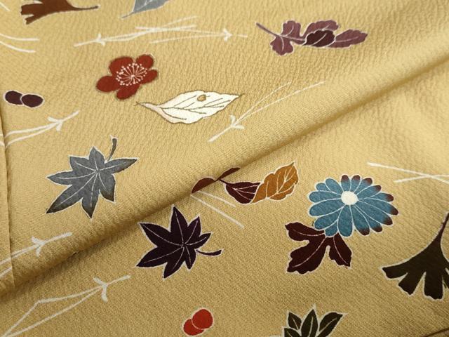 平和屋着物●訪問着 駒刺繍 草花文 鈴乃屋扱い 正絹 逸品 DABG2839ud