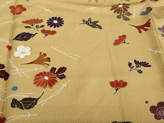 平和屋着物●訪問着 駒刺繍 草花文 鈴乃屋扱い 正絹 逸品 DABG2839ud