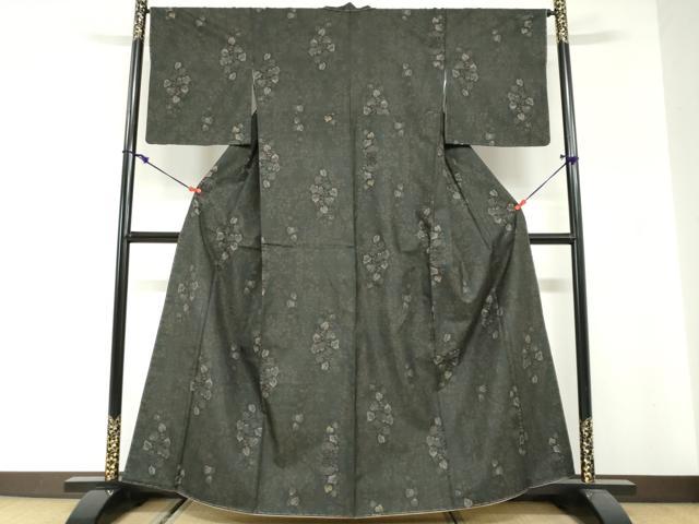 平和屋着物●本場大島紬 9マルキ 総絣 葡萄蔦の葉文 正絹 逸品 未使用 DABG2844ud