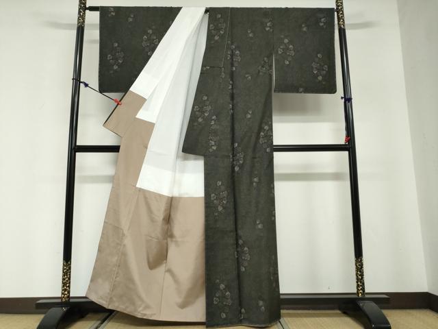 平和屋着物●本場大島紬 9マルキ 総絣 葡萄蔦の葉文 正絹 逸品 未使用 DABG2844ud