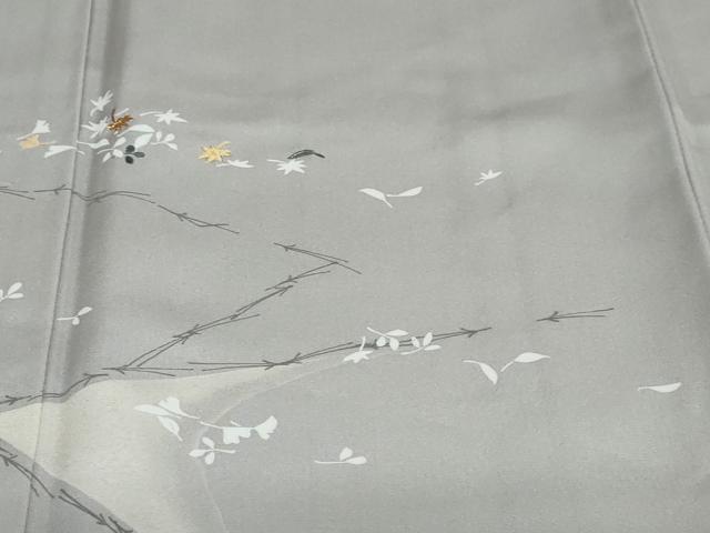 平和屋着物●訪問着 刺繍 舞葉文 金糸 正絹 逸品 未使用 DABG2846ud