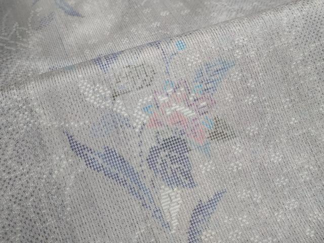 平和屋着物●本場大島紬 9マルキ 草花文 正絹 逸品 DABG2853ud