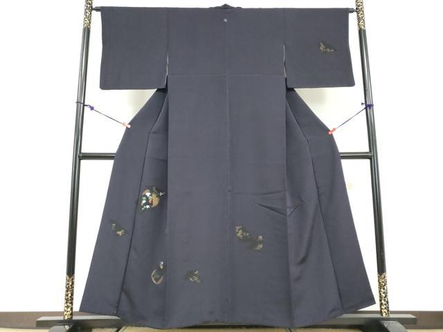 平和屋着物●訪問着 竹屋町刺繍 葡萄蔦の葉文 金糸 小田急百貨店扱い 正絹 逸品 DABG2854ud
