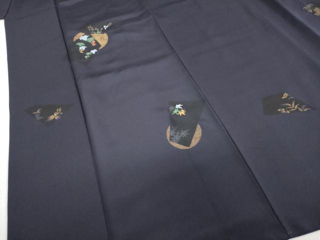 平和屋着物●訪問着 竹屋町刺繍 葡萄蔦の葉文 金糸 小田急百貨店扱い 正絹 逸品 DABG2854ud