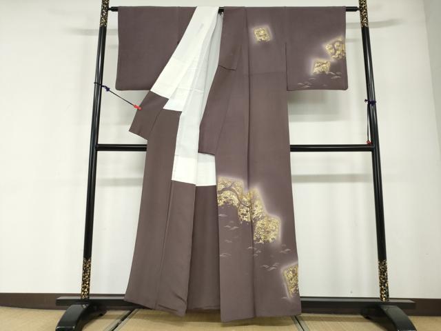 平和屋着物●訪問着 駒刺繍 色紙重ね草花文 暈し染め 金彩 正絹 逸品 DABG2857ud
