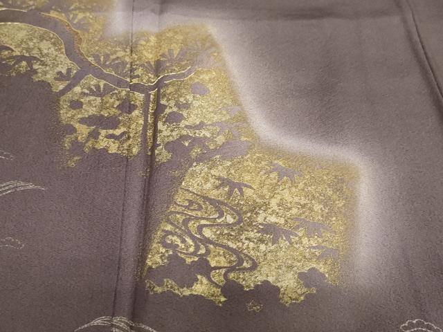 平和屋着物●訪問着 駒刺繍 色紙重ね草花文 暈し染め 金彩 正絹 逸品 DABG2857ud