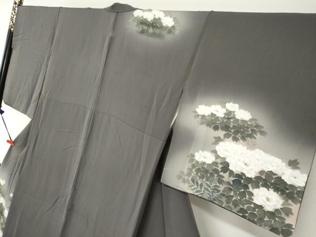 平和屋着物●訪問着 手描き 草花文 暈し染め ますいわ屋扱い 正絹 逸品 DABG2858ud
