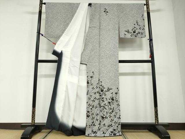 平和屋着物●訪問着 草花文 たたき染め 金彩 正絹 逸品 DABG2859ud